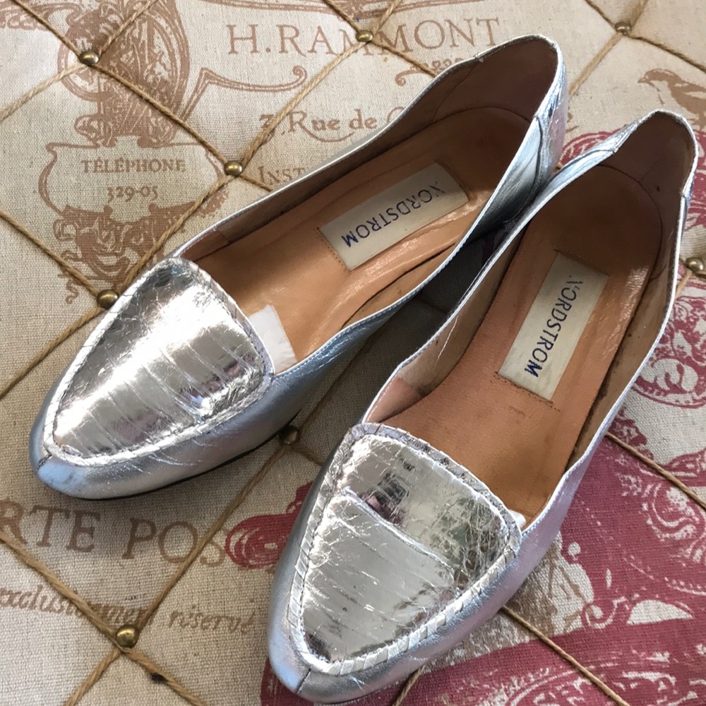 Retro 80’s NORDSTROM Sz.8 Metallic Leather Loafers